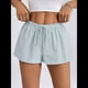 thumbnail image 5 of Pantalones Cortos Tipo Bóxer de Verano con Cintura Elástica, Cordón Ajustable y Estampado de Rayas para Mujer Verde M, 5 of 7