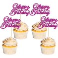 thumbnail image 1 of Decoraciones para Cupcakes Ephlyn 24 Piezas Brillo Morado Cumpleaños, 1 of 7
