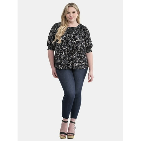Terra &Amp; Sky Women'S Plus Size Smocked Blouse, Sizes 0X-5X