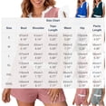 thumbnail image 4 of Bloomae Womens 2 Piece Lounge Sets Summer Outfits Color Block V Neck Ruffle Cap Sleeve Tops and Drawsting Elastic Waist Shorts Loose Comfy Beach Vacation Matching Set Light Blue M, 4 of 10