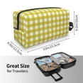 thumbnail image 4 of Goofa Yellow Checkboard Printed Toiletry Bag with Handle,Large Capacity Travel Makeup Cosmetic Bag for Women, Carry on Airport Airline Compliant Bag, 4 of 9