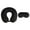 Black, variant on Aero Lux® Bon Voyage 2-Piece Travel Set - Memory Foam Travel Neck Pillow and Eye Mask, Navy Blue