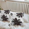 thumbnail image 5 of Black Floral Outdoor Pillow Covers Pack of 2 Vintage Flowers Waterproof Throw Pillow Covers Decorative Cushion Cases for Patio Garden Tent Balcony Couch 18x18 inch, 5 of 8