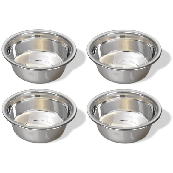 Greendale - Lot de 4 Bols en Acier Inoxydable de 54 FL OZ (6,75 Tasses) - Bols en Métal pour Chien Chat Ou Autres Animaux - Robustes et Durables 3 mm d'Épaisseur Couche Unique en Acier. Pas d'Autocollants Agaçants à Enlever