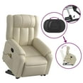 thumbnail image 4 of vidaXL Stand up Massage Recliner Chair Cream Faux Leather, 4 of 5