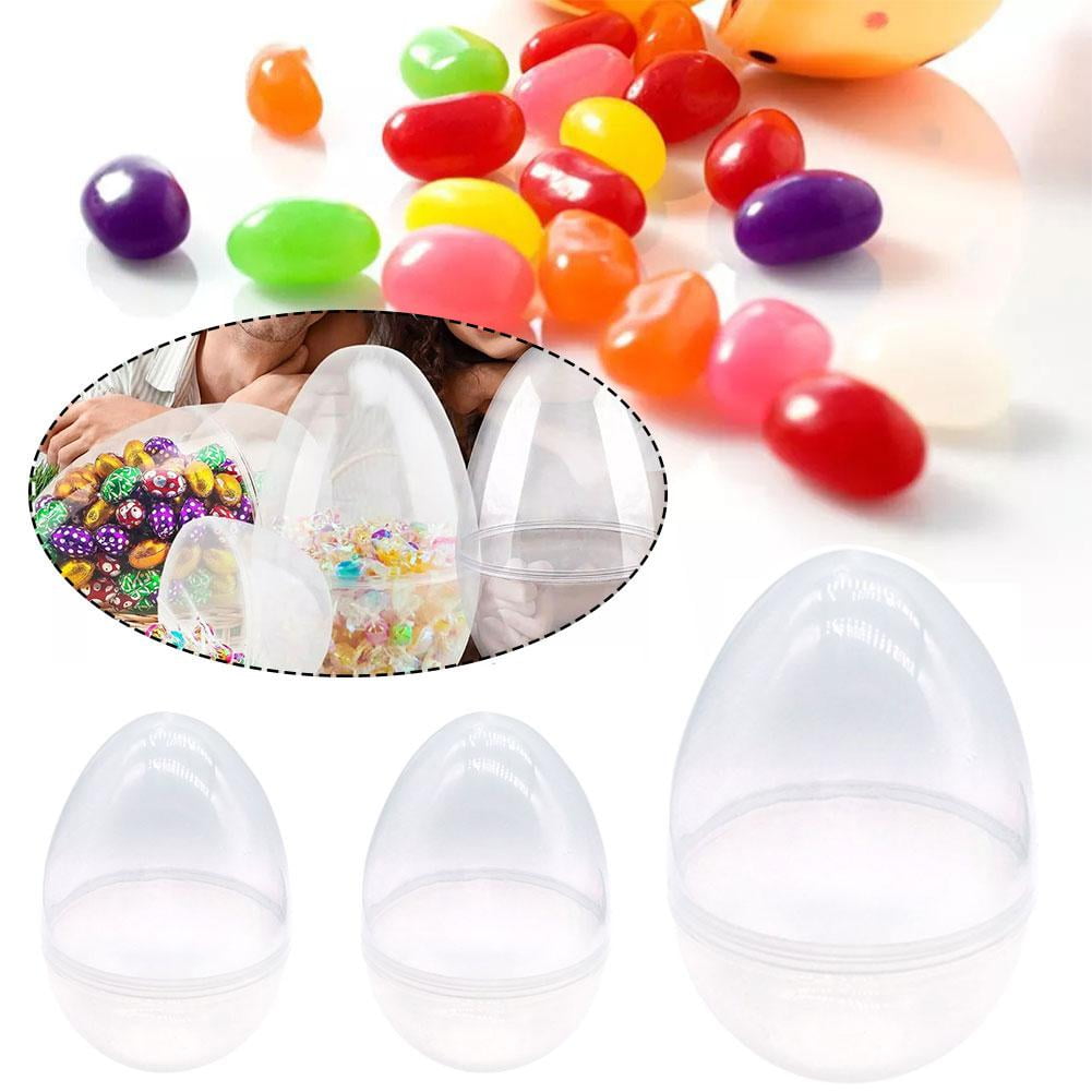5 Pack 4.7 Inch Clear Plastic Easter Eggs, Large Transparent Empty Fillable Eggs for DIY Decor, Bulk Surprise Eggs for Easter Basket Stuffers Party Favors