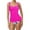 Pink, variant on EHRWE Women's One Piece Swimsuits Ladies Fashion Sexy Pleated Slim Fit Bikini Solid Color Vacation Swimwear Beach Outfits
