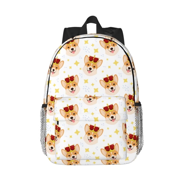 Disketp Funny Corgi Mochila Escolar de 15 Pulgadas, Mochila Ligera para Estudiantes, Viajes y Trabajo, Cómoda y Resistente para el Uso Diario