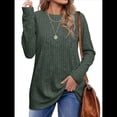 thumbnail image 1 of Camisas de Larga para Mujer, Blusas Holgadas de Cuello Redondo, Elegantes, Informales, para Otoño e Invierno. Verde XXL, 1 of 5