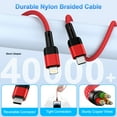 thumbnail image 4 of iPhone Charger Cable,Zacenei 4Pack Nylon Braided USB C to Light-ning Cables 6FT 10FT 3A High Speed Fast Charging Cords Wire Phone Charger Cords Type C Light-ning Cable Compatible with iPhone 14 13 12, 4 of 7