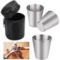 thumbnail image 1 of Copa de vino al aire libre YONGSHENG de acero inoxidable de 30ml con bolsa de cuero, 1 of 3