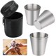 thumbnail image 1 of Copa de vino para exteriores de acero inoxidable engrosada de 30 ml con bolsa de taza de cuero sintético, 1 of 3
