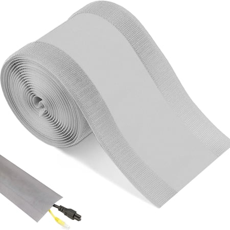 BTEPSGA Cable Grip Floor Cable Cover Cords Cable Protector Cable Management Only for Commercial Office Carpet (Gray 9.84 ft)