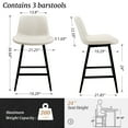 thumbnail image 4 of Dycanpo Modern Faux Leather 24 Inch,Counter Height Bar Stools Set of 3,for Home Kitchen, Antique White, 4 of 5