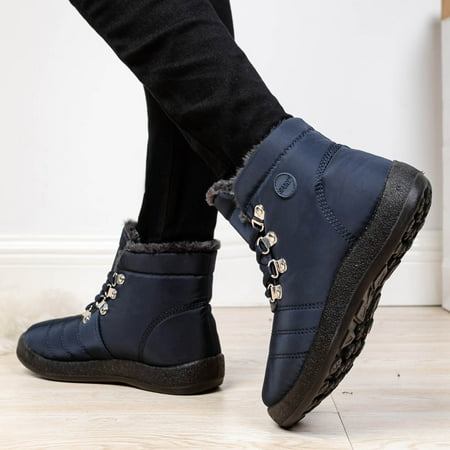 

Halloween Gift Hvyes New Winter Hiking Shoes Warm Women s Snow Boots Lace Up Waterproof Casual Women s Shoes