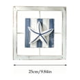 thumbnail image 3 of Cififendec Coastal Seashell Starfish Wall Decor, 9.84", Wooden White Distressed Frame 3D Nautical Hanging Plaques for Dining Room Beach Homestay Wall Decor, 3 of 6