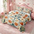 thumbnail image 3 of Manfei Retro Flowers Bed Spread Queen 3pcs,Vintage Aesthetics Queen Coverlet Set,1 Quilt and 2 Pillowcases, 3 of 7