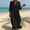 Black, variant on Women's Solid Midi Dress, Cowl Neck 3/4 Sleeve Button Detail Loose Casual Dress with Side Pockets for Summer Daily Outfits Beige XL(XL)