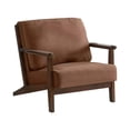 thumbnail image 1 of Silla Decorativa Cómoda Con Reposabrazos, Elegante Sillón Reclinable De Lino Y Algodón, Sofá Marrón, 1 of 9