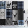 thumbnail image 2 of Cabin Shower Curtain, Country Blue Buffalo Plaid Pine Tree Woodland Black Bear Deer Elk Moose Animals Rustic Farmhouse Bathroom Decor, Waterproof Fabric Shower Curtain, 72 X 72 Inch, 2 of 5