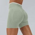 thumbnail image 2 of Dresfit Workout Shorts for Woman Ribbed Tummy Control Yoga Shorts Elastic High Waisted Butt Lifting Biker Shorts with Pockets Plus Size Dry-Fit Leggings Mint Green L, 2 of 5
