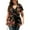 Brown-Floral-Black, variant on UVPLove Women's Plus Size V Neck Casual Knit T-shirts Short Sleeve Blouse & Top,Navy Blue, XL