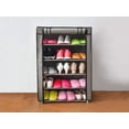 thumbnail image 2 of Zapatero Armable de 5 niveles- Clóset Organizador de Zapatos- Metal, Plástico y Tela Fácil de armar, Color Gris, Capacidad de 15 pares, 2 of 7