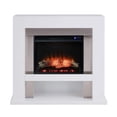 thumbnail image 2 of Pemberly Row Wood-Stainless Steel Electric Fireplace in White, 2 of 4