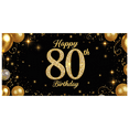 thumbnail image 2 of Golden Sparkling Happy 80th Birthday Banner Party Supplies Background Decorations Celebration Photography Props Backdrop Birthday Party, 2 of 8
