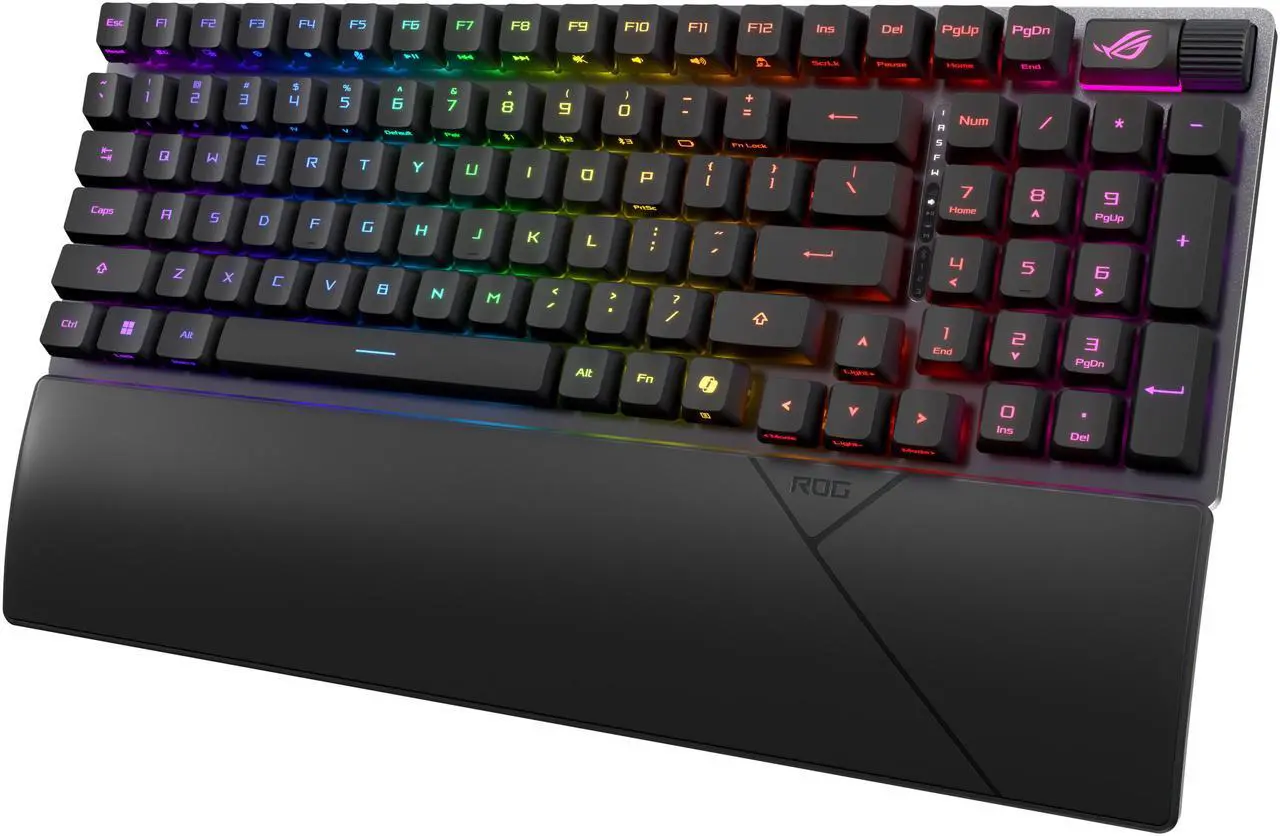 ASUS ROG Strix Scope II 96 RX Wireless Optical Gaming Keyboard - 96% Full-Size, Tri-Mode Connectivity, Pre-lubed ROG RX Red Linear Switches ABS Keycaps, RGB, PC/Mac Support - Black