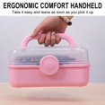 thumbnail image 3 of HLONK 3 Layers Plastic Portable Storage Box Multipurpose Portable Storage Box Handled Storage Case for Art Craft and Cosmetic School Supply Office Supply, 3 of 5