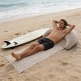 thumbnail image 6 of 1 Pack Beach Blanket with Inflatable Headrest, Lounger Portable Reclining Beach Mat for Relaxing and Sunbath(Gray), 6 of 6