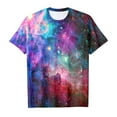 thumbnail image 4 of Toddler T Shirts Girls 4t Crew Neck Short Sleeve T Shirt Comfy 3D Galaxy Print Glitter Tops Tee for Boys & Girls Purple,120, 4 of 4