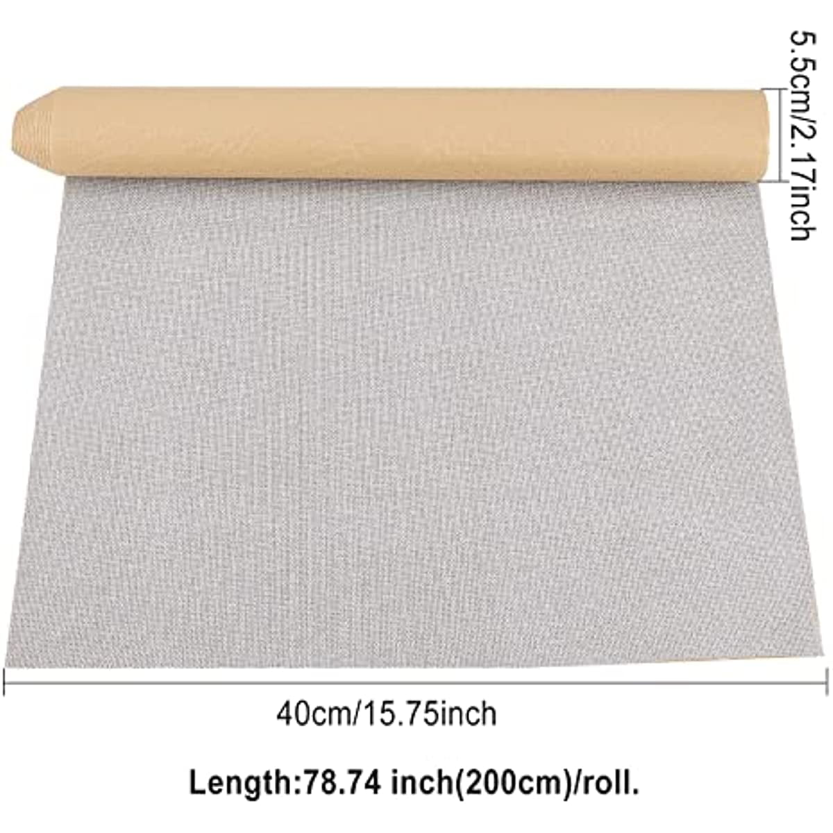 Ilofri Linen Fabric Patches Tape Self Adhesive 16x60 Light Gray