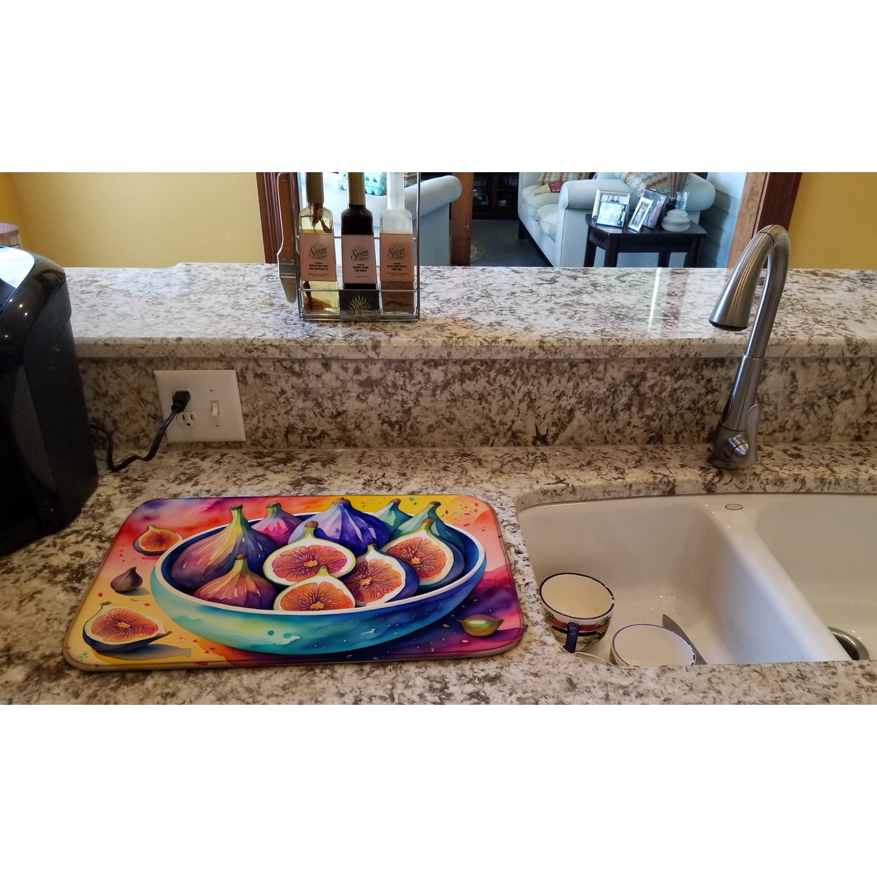 Colorful Figs Dish Drying Mat 14 in x 21 in
