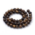 thumbnail image 2 of Natural Tiger Eye Beads Strands Round 10mm Hole: 1mm 36~38pcs/strand 15 inch diy, 2 of 3