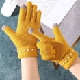 thumbnail image 2 of COMVALUE Winter Texting Gloves Women's Autumn And Winter Touch Screen Warm Thin Gloves (Yellow, One Size), 2 of 8