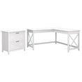 thumbnail image 1 of Scranton & Co L Shaped Contemporary Engineered Wood Desk File Cabinet in White, 1 of 7