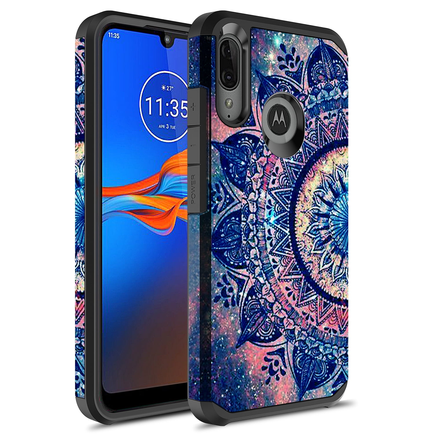 Moto E6 Plus Case, KAESAR Slim Hybrid Dual Layer Shockproof Hard Cover