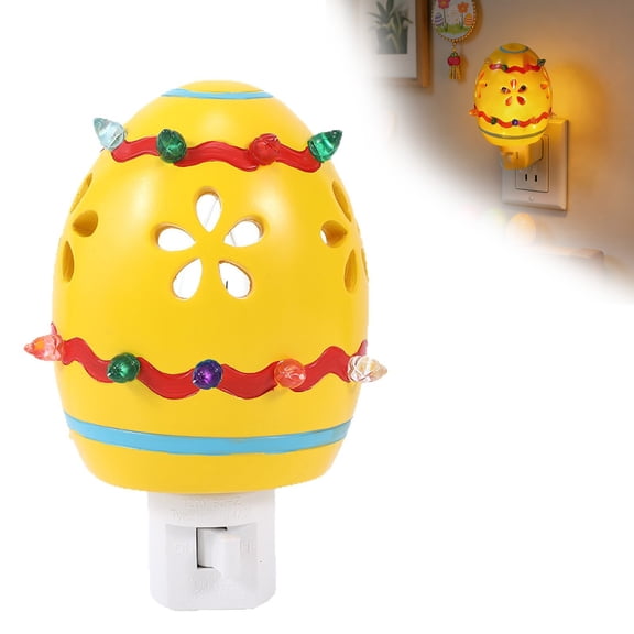 HIBIBUD Cute Glowing Easter Egg Night Light, Decorative Egg Light, Nightlights Plug Into Wall for Bedroom Bathroom Kitchen Home Decor