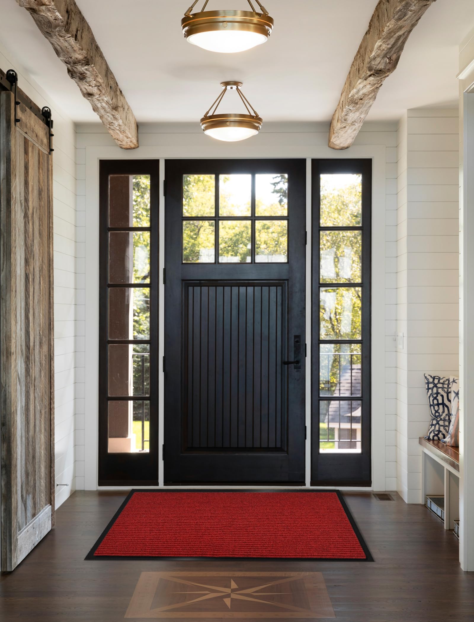 Door Mat Heavy Duty Outdoor Indoor Doormat Low Profile Front Door Mat Large 35x60 inch Gray Entrance Welcome Mats