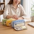 thumbnail image 3 of Clearance! Cute Pencil Case - New Style Large Pencil Pouch for Students, High-Value Organizer with Smooth Zipper,Green, 3 of 5