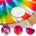 thumbnail image 4 of Colorful Rainbow Tie Dye Spiral Pattern Round Fitted Tablecloth with Elastic Edge,Dining Table Cover Waterproof,Outdoor Round Tablecloth for Camping,Dining,Indoor and Outdoor, 4 of 7