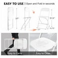 thumbnail image 3 of 6 Pack White Folding Chairs, Portable Stackable Foldable Chair, Indoor Outdoor Plastic Folding Chair for Events/Office/Home/Wedding/Party, 400lbs Capacity, 3 of 8