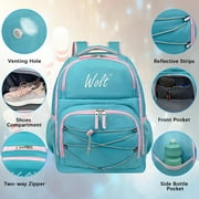 WOLT Bowling Ball Bag 2Ball Bowling Backpack with Protective Foam Padded & Shoe Compartment MintGreen