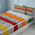 thumbnail image 2 of Homewish Contemporary Striped Zipper Twin Comforter Sets with Fitted Sheet and 2 Pillowcases, Colorful Silver Zipper Bedding Set, 2 of 7