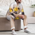 thumbnail image 7 of Susaid The Dog Is Sitting In A Bubble Bath Print Men's Long Sleeve Pajama Set, Two-Piece Button-Down Loungewear PJs Set, Comfortable Sleepwear for Relaxation-XX-Large, 7 of 7