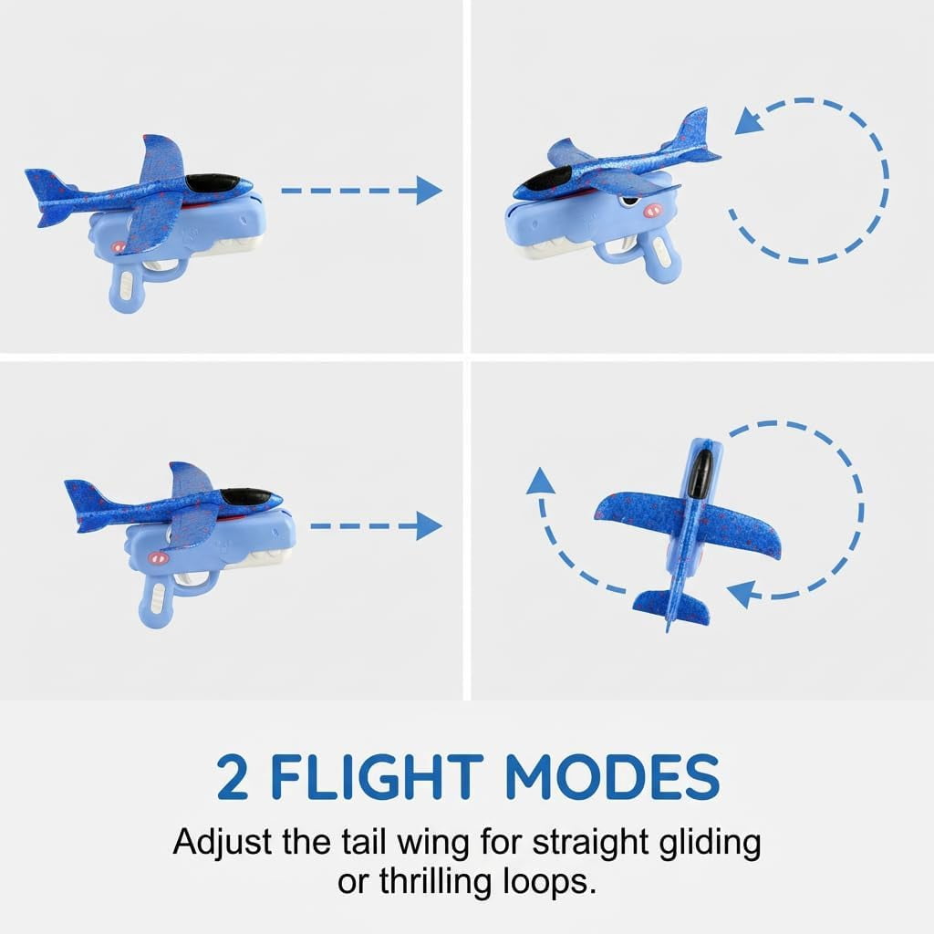 Dinosaur Foam Glider Launcher Toy Model, 2026 New Foam Glider Plane with Airplane Launcher, Lovely Outdoor Flying Model for Park, Perfect Dinosaur Foam Glider Airplane