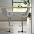 thumbnail image 2 of Furniwell Bar Stools Modern Pu Leather Swivel Adjustable Barstools Armless Counter Height Swivel Bar Stool Synthetic Leather Height Square Barstool with Set of 2(Silver), 2 of 8