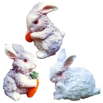 ICERUN 3Pcs Garden Statues,Resin Mini Rabbit Sculpture Garden Art,Grassy Sprite Statue Yard Decorations Outdoor,Style2